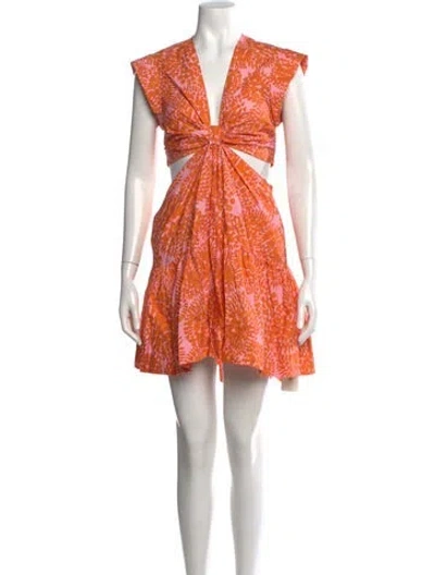 Pre-owned A.l.c Printed Mini Dress In Orange