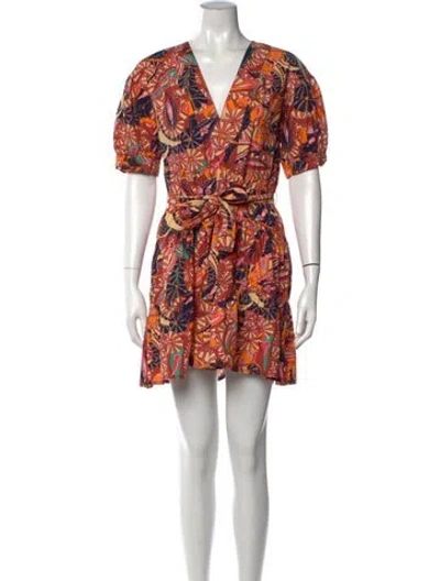 Pre-owned A.l.c Printed Mini Dress In Orange