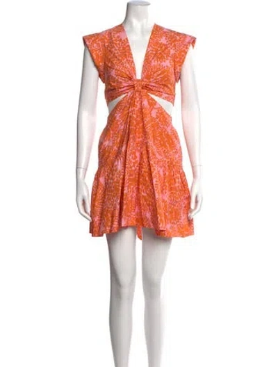 Pre-owned A.l.c Printed Mini Dress In Orange