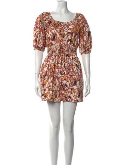 Pre-owned A.l.c Printed Mini Dress In Orange