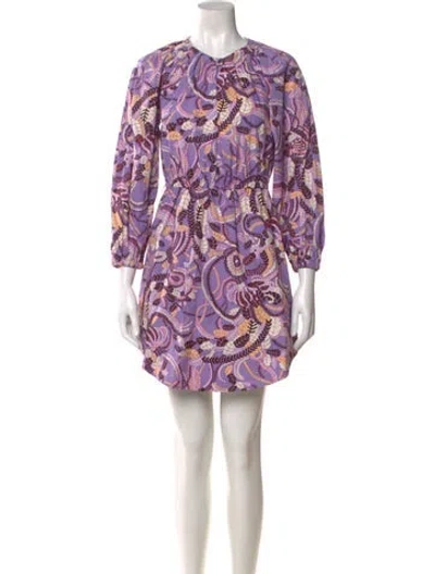 Pre-owned A.l.c Printed Mini Dress In Purple