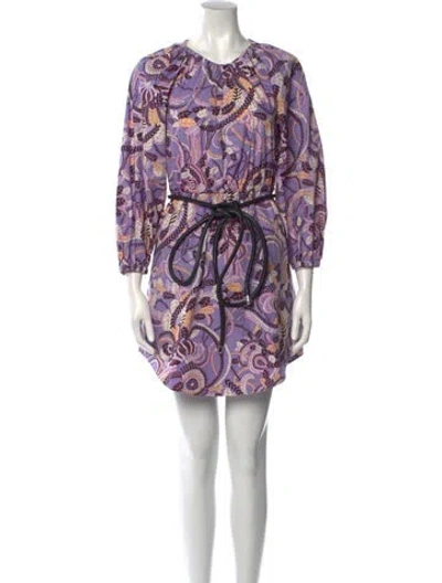 Pre-owned A.l.c Printed Mini Dress In Purple