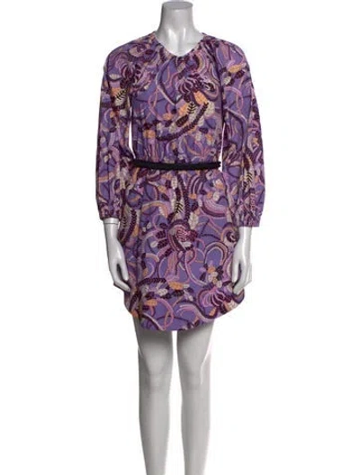 Pre-owned A.l.c Printed Mini Dress In Purple