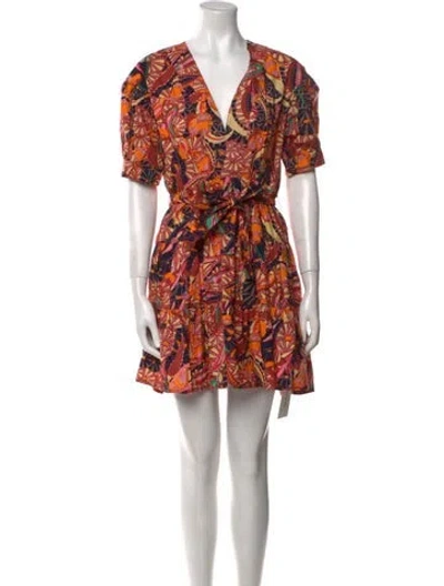 Pre-owned A.l.c Printed Mini Dress In Red