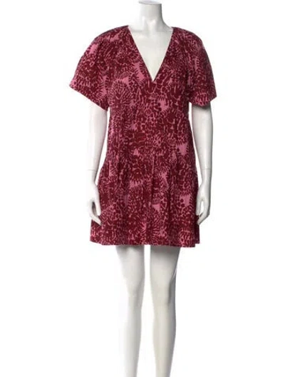 Pre-owned A.l.c Printed Mini Dress In Red