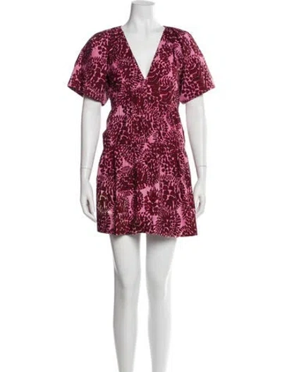 Pre-owned A.l.c Printed Mini Dress In Red