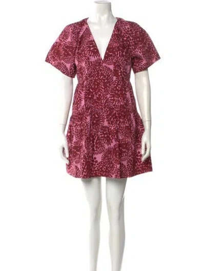Pre-owned A.l.c Printed Mini Dress In Red