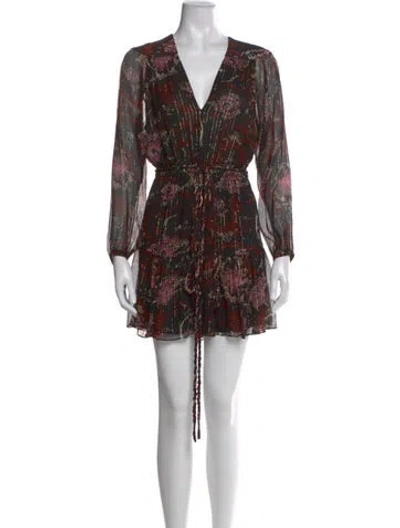 Pre-owned A.l.c Printed Mini Dress In Red
