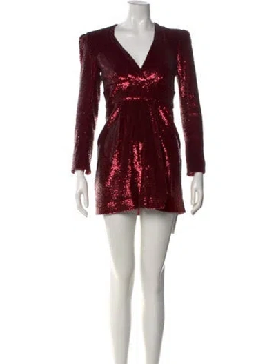Pre-owned A.l.c Printed Mini Dress In Red