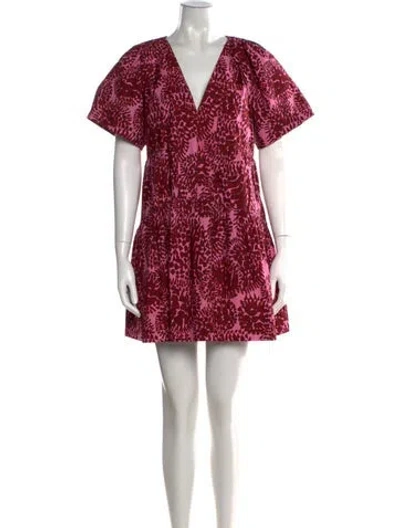 Pre-owned A.l.c Printed Mini Dress In Red