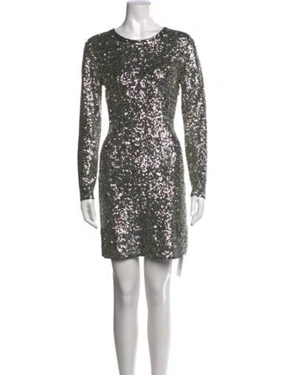 Pre-owned A.l.c Printed Mini Dress In Silver