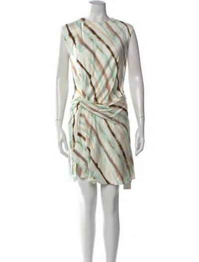 Pre-owned A.l.c Printed Mini Dress W/ Tags In Green