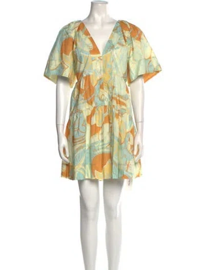 Pre-owned A.l.c Printed Mini Dress W/ Tags In Neutral