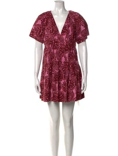 Pre-owned A.l.c Printed Mini Dress W/ Tags In Red
