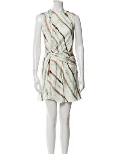 Pre-owned A.l.c Printed Mini Dress W/ Tags In White