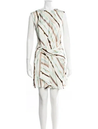 Pre-owned A.l.c Printed Mini Dress W/ Tags In White