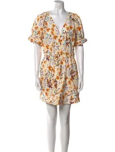 Pre-owned A.l.c Printed Mini Dress In White