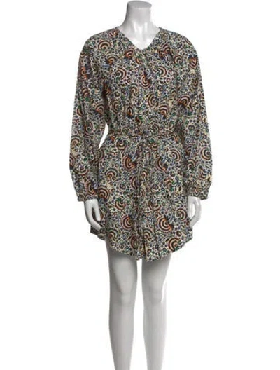 Pre-owned A.l.c Printed Mini Dress In White