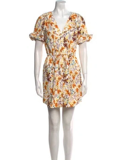 Pre-owned A.l.c Printed Mini Dress In White