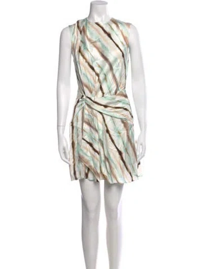 Pre-owned A.l.c Printed Mini Dress In White