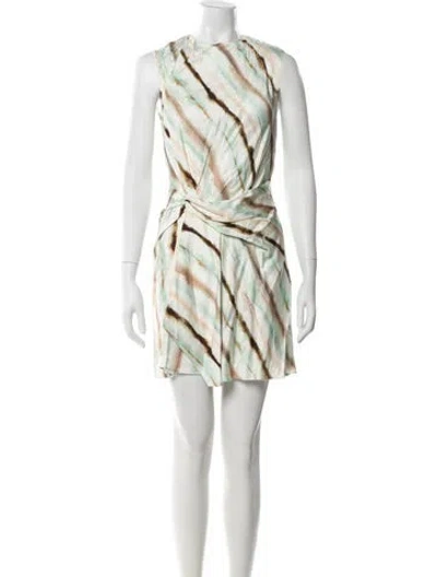 Pre-owned A.l.c Printed Mini Dress In White