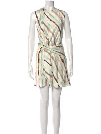 Pre-owned A.l.c Printed Mini Dress In White