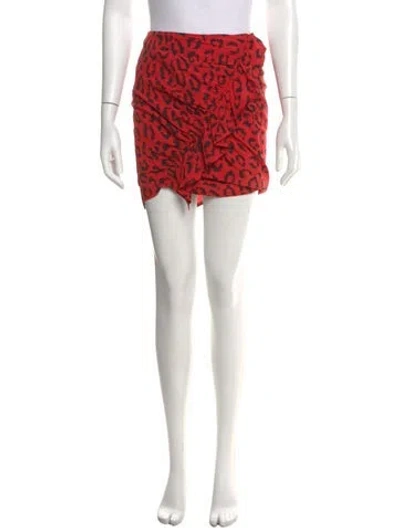 Pre-owned A.l.c Printed Mini Skirt In Red