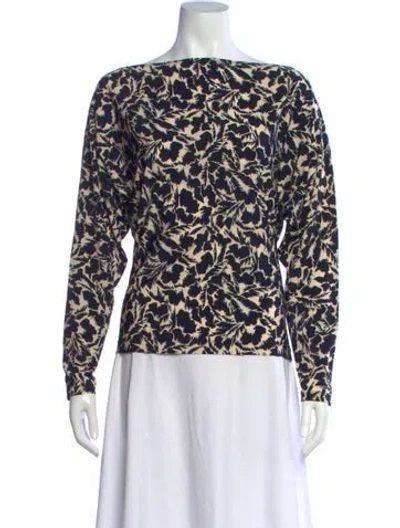 Pre-owned A.l.c Printed Off-the-shoulder Blouse In Neutral