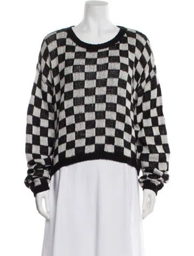 Pre-owned A.l.c Printed Scoop Neck Sweater W/ Tags In White