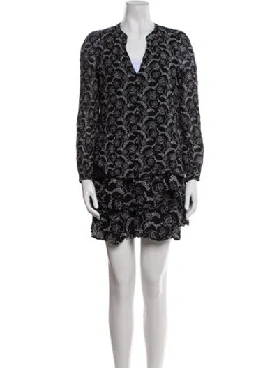 Pre-owned A.l.c Printed Skirt Set In Black