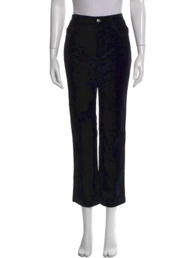 Pre-owned A.l.c Printed Straight Leg Pants In Black