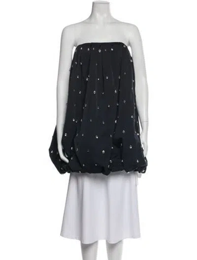 Pre-owned A.l.c Printed Strapless Top In Blue