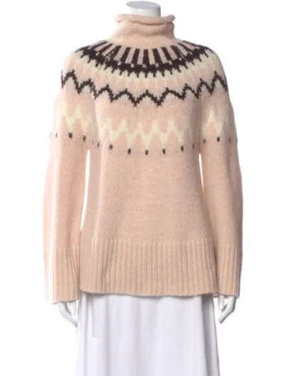 Pre-owned A.l.c Printed Turtleneck Sweater In Pink