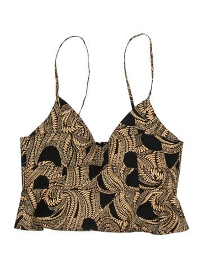 Pre-owned A.l.c Printed V-neck Crop Top In Multi