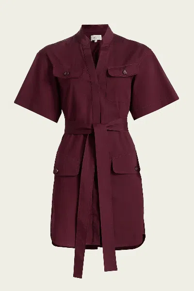 A.l.c Quinn Mini Shirt-dress In Plum
