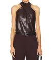 A.l.c Quinn Crisscross Faux-leather Top In Multi