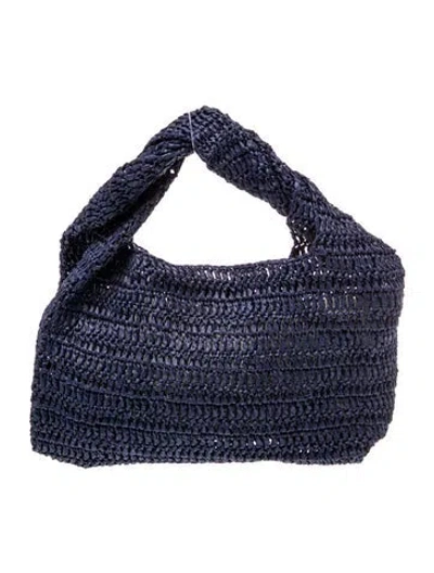Pre-owned A.l.c Raffia Top Handle Bag W/ Tags In Blue