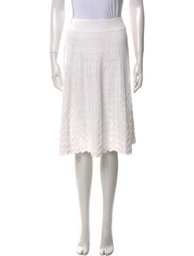 Pre-owned A.l.c Raw-edge Trim Knee-length Skirt In White