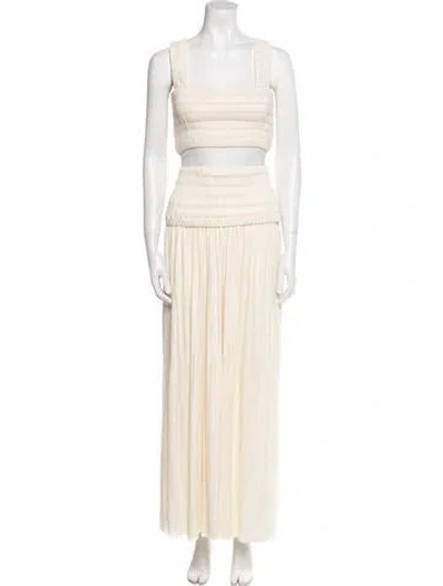 Pre-owned A.l.c Raw-edge Trim Skirt Set In Neutral