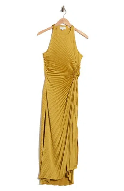A.l.c . Reagan Asymmetric Pleat Dress In Yellow