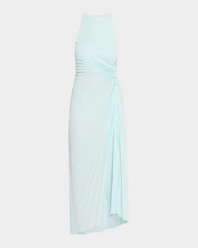 A.l.c Reagan Pleated Midi Dress In Blue