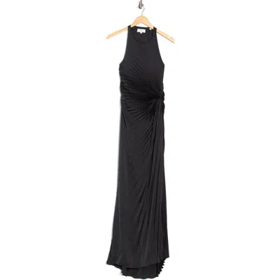 A.l.c . Reagan Sleeveless Pleated Satin Gown In Black