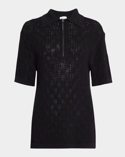 A.l.c Reed Pointelle Knit Top In Black