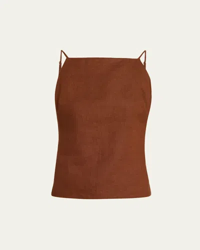 A.l.c Reese Strappy Open-back Top In Brown