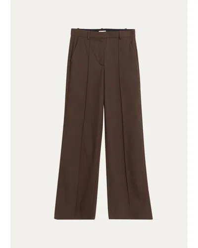 A.l.c Reid Pintucked Wool-blend Pants In Gold