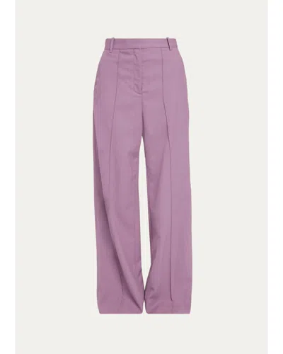 A.l.c Reid Pintucked Wool-blend Pants In Purple