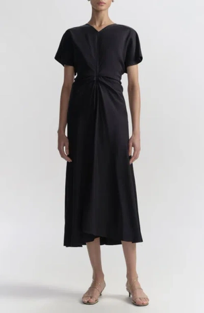 A.l.c . Rem Gathered Waist Midi Dress In Black