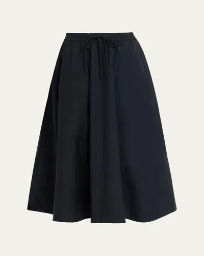 A.l.c Remy Drawstring Technical Cotton Midi Skirt In Black