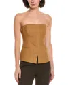 A.l.c . Renee Linen-blend Bustier Top In Brown
