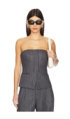 A.l.c Renee Strapless Pinstripe Top In 그레이 멜란지